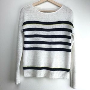 Loft Nautical Striped Boat Neck Knit Sweater